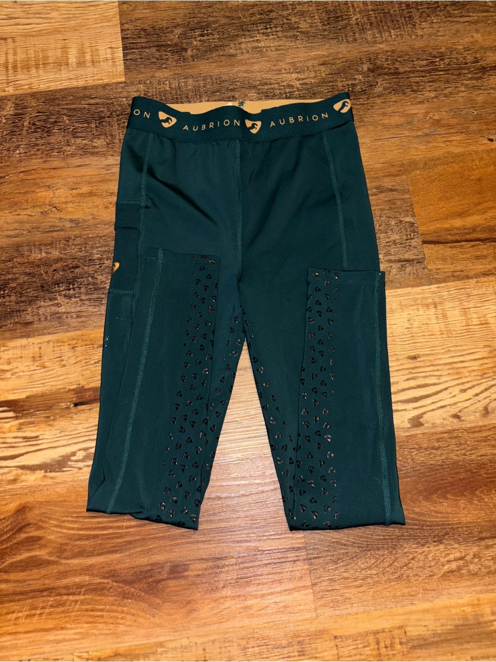 Aubrion Kids Green Grip Riding Tights
